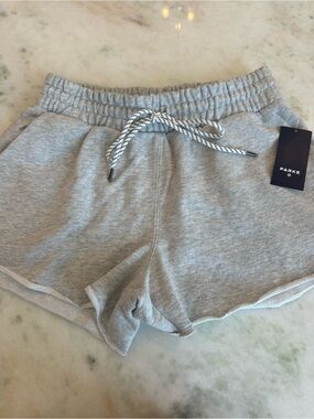 Parke Light Gray Knit Athletic Shorts with Drawstring